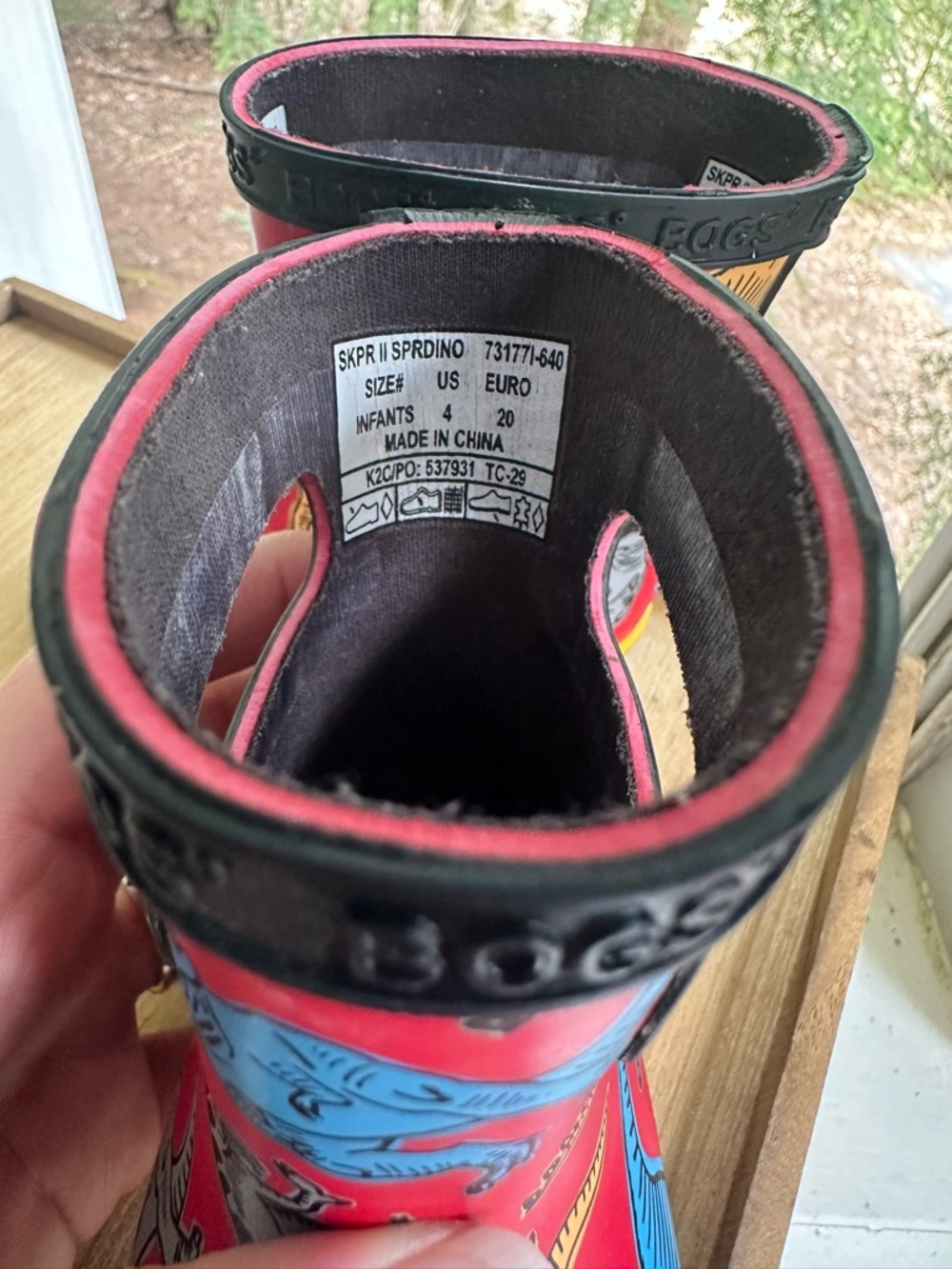 BOGS Skipper II Super Dino Waterproof Rain Boots : Infant Size 4 - Picture 2 of 6